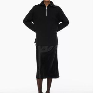 Aritzia Babaton Slip Midi Skirt in Black (Size 8)